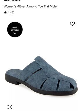 AEROSOLES Blue Almond Toe Slip-On Mule